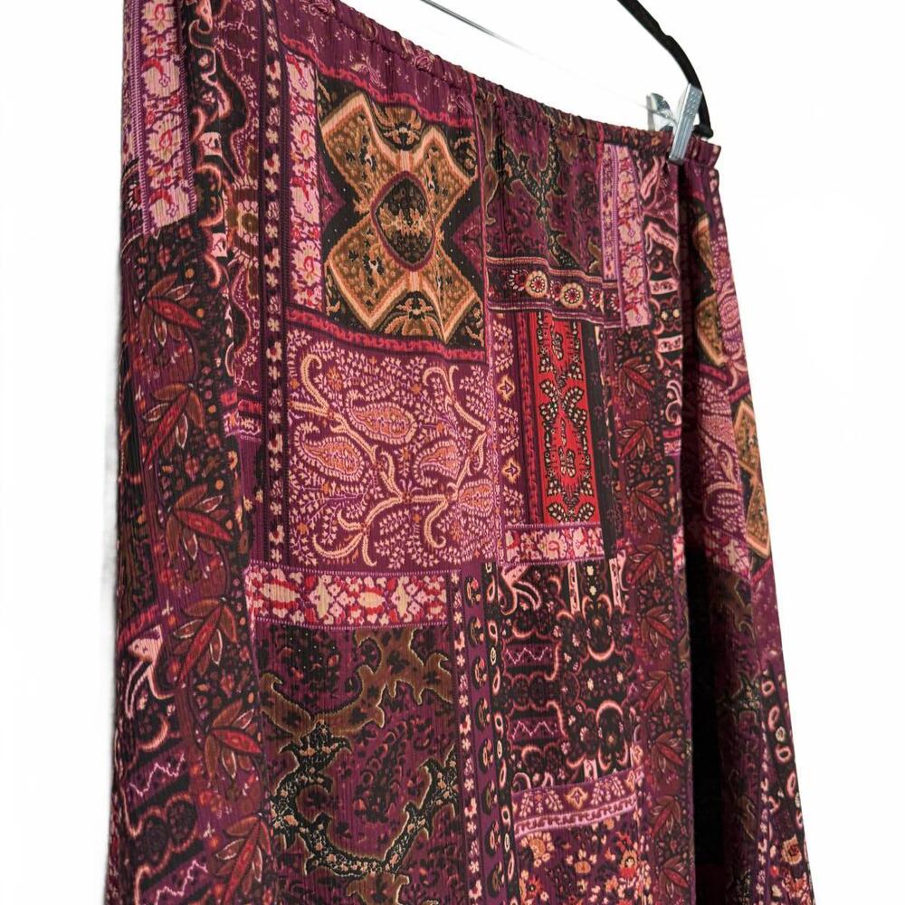 Pink and Purple Bohemian Style Patchwork Midi Skirt - Picture 2 of 6